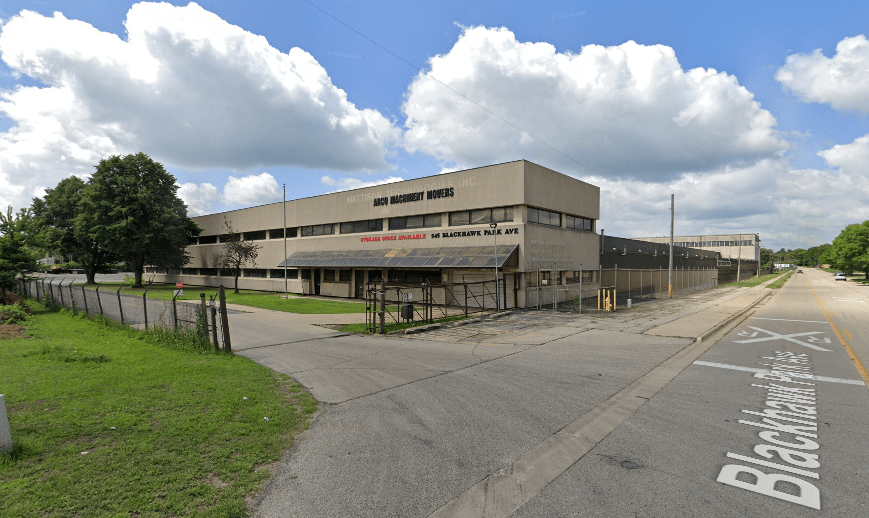 ARCO Machinery Movers facility on Blackhawk Park Avenue in Rockford Illinois